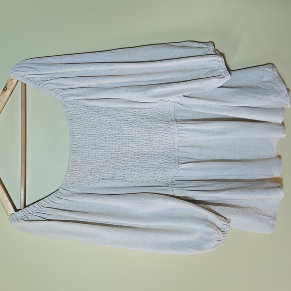 Hayden Los Angeles Smocked Peasant Blouse 2XL Cottagecore Milkmaid Vanilla Girl - Picture 8 of 11